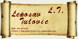 Leposav Tulović vizit kartica
